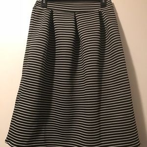 Black and white striped skirt